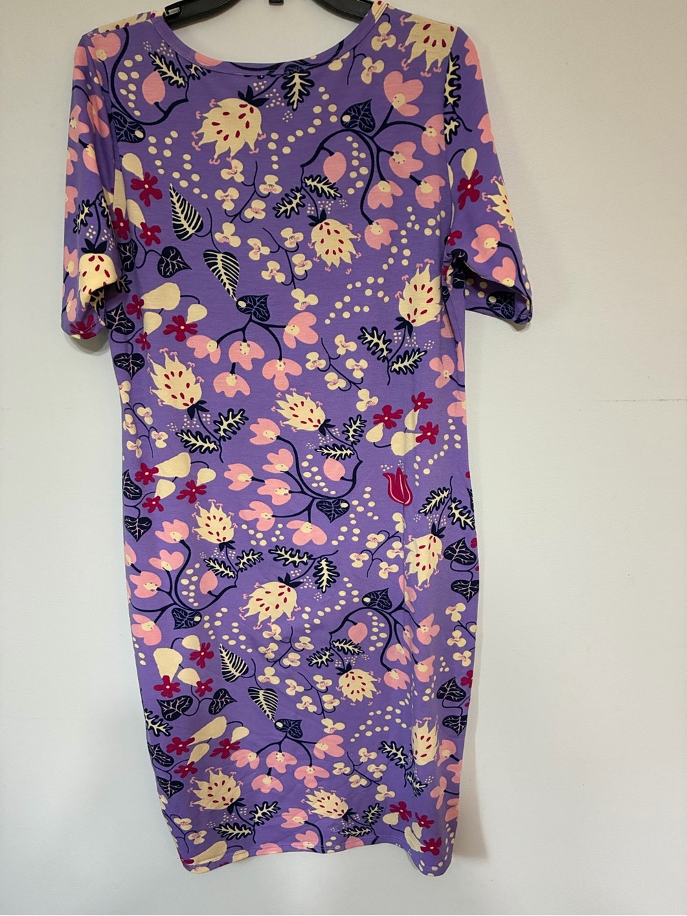 LuLaRoe Lavender Floral Midi Shift Dress